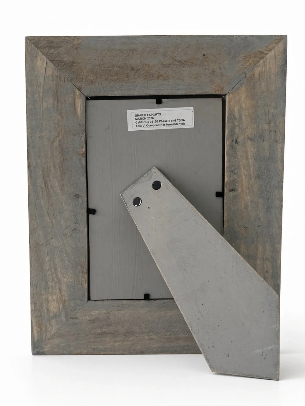 Shakti Exports 4x6 Rustic Distressed Wood Photo Frame Farmhouse Gray Whitewash